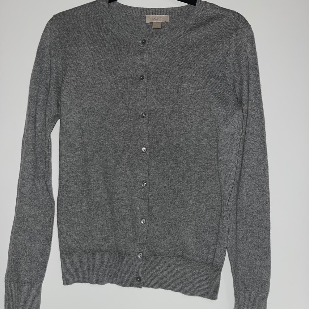 LOFT Gray Cardigan | S